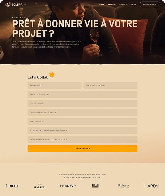Solera — page Contact