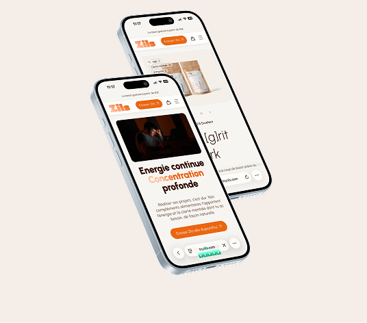 Zils — site e-commerce sur mobile